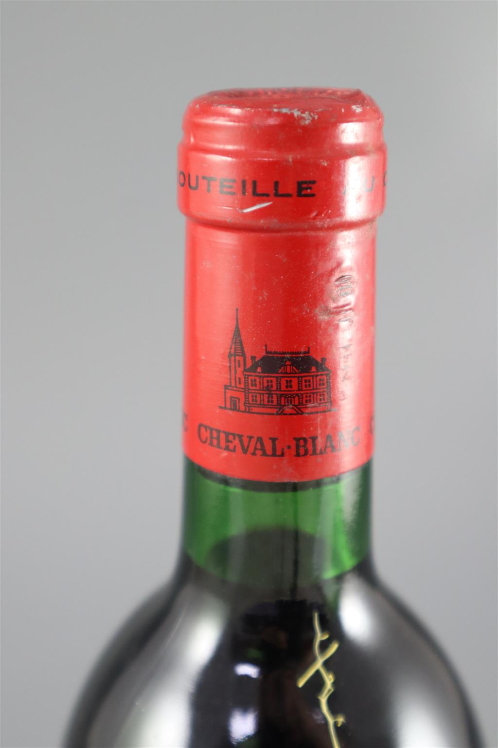 A bottle of Chateau Cheval Blanc St Emilion 1982